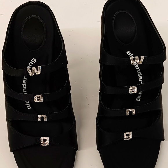 Alexander Wang Black Satin Lolita Crystal Embellished Sandal Heels - Picture 9 of 15